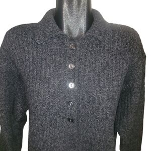 Eddie Bauer Womens 100% Wool Button-up Collared Neck Sweater M